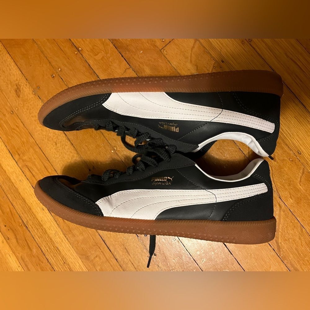 Puma Super Liga black classic soccer court indoor turf shoes 14 OG retro sneaker